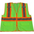 Petra Roc Inc Petra Roc Two Tone DOT Safety Vest, ANSI Class 2, Polyester Solid, Lime/Orange, L/XL LV2-CB1-L/XL
